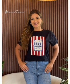 CAMISETA SARDINAS NEGRA