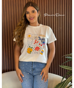 CAMISETA AMALFI HUESO