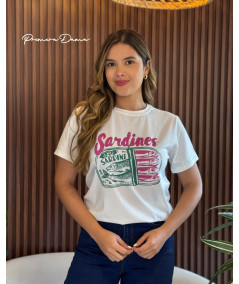CAMISETA SARDINA HUESO