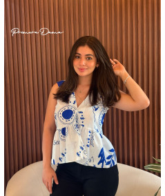 BLUSA MALASIA AZUL/BLANCO