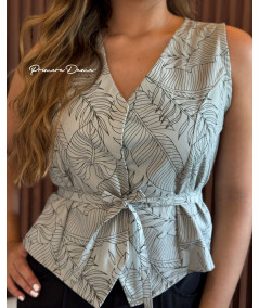 BLUSA CATAR VERDE HOJAS