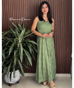 VESTIDO LORETO OJALILLO VERDE