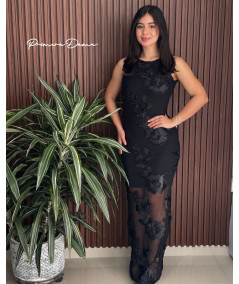 VESTIDO FLORES NEGRAS
